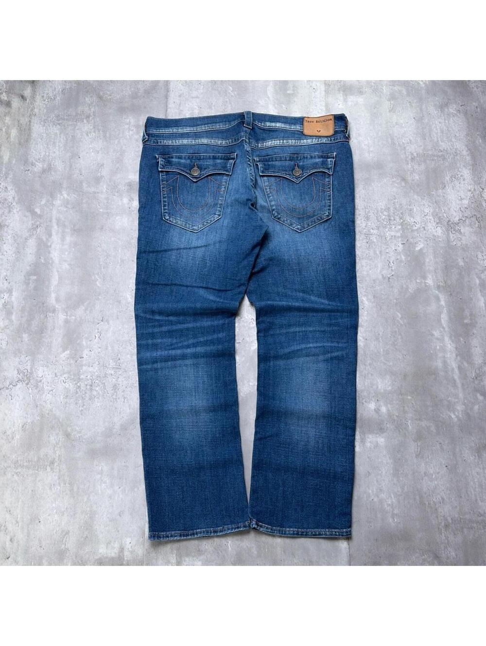 Y2K Blue True Religion Grunge Ricky Straight Denim Jeans